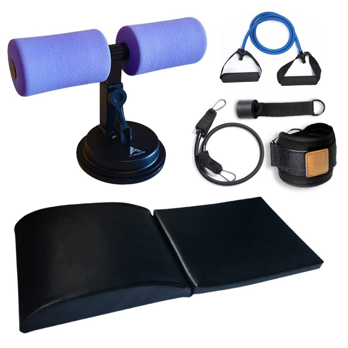 TOTAL ABS BUNDLE - AbsMaster Pro with Abs & Core Exercise Mat and Complete Resistance Bands Set